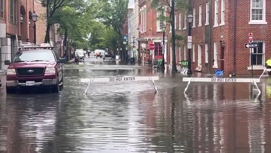 Flooding in Old Town Alexandria, VA