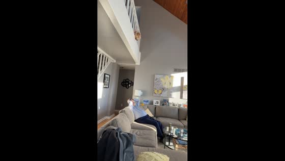Golden Retriever drops ball on grandpa for attention in Chesterfield