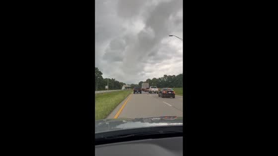 Storm clouds form over New Circle and Versailles Road in Lexington, Kentucky, USA