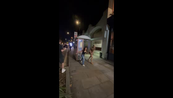 Woman takes a tumble during friendly street race in Coventry, England, UK