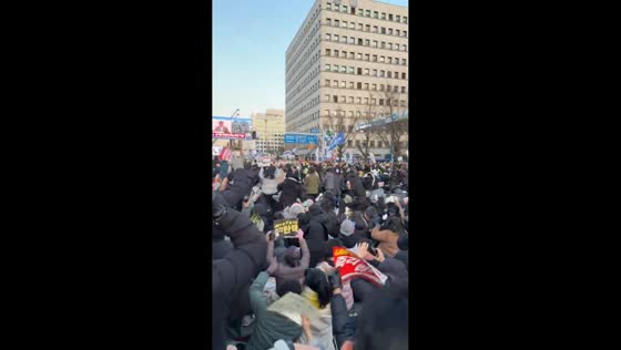 Protesters celebrate Yoon Suk Yeol's impeachment in Seoul, South Korea