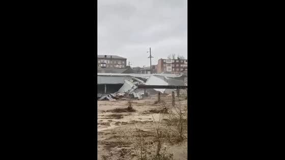 Heavy rains wash away illegal market in Khasavyurt, Russia