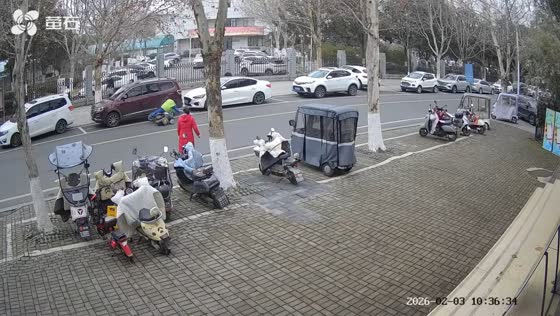 Motorcycle collides with pedestrian and parked car in Henan, China