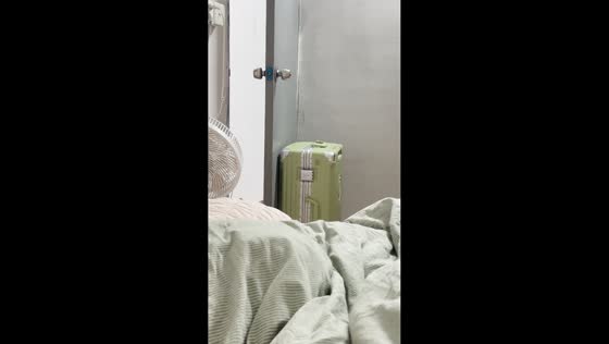 Playful cat hilariously kicks door open and pushes suitcase aside in Guangdong, China