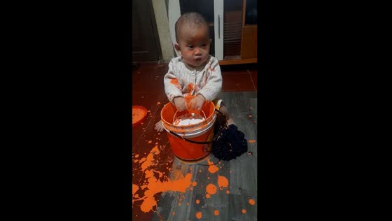 1.5-year-old's surprise kitchen paint party: a tired parent's shock