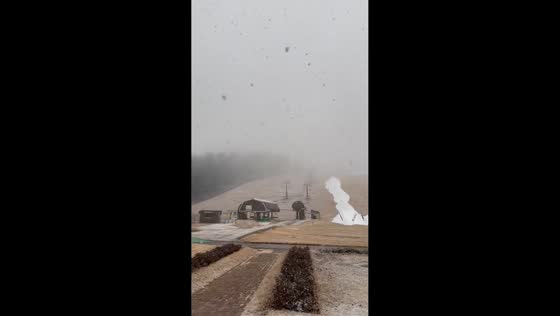 Heavy snowfall at Ski Jam Katsuyama in Fukui, Japan