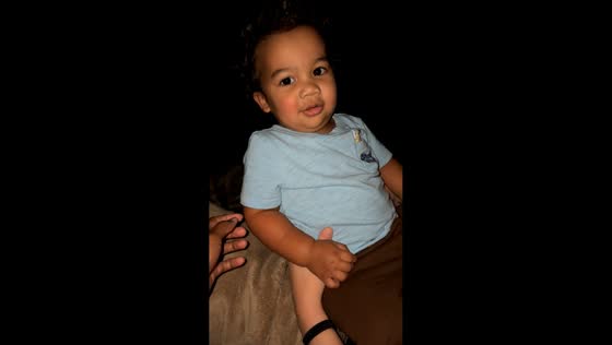 Toddler reassuring parents after minor bump in West Des Moines, USA