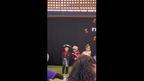 Children's performance features handkerchief mishap in Santiago, Chile