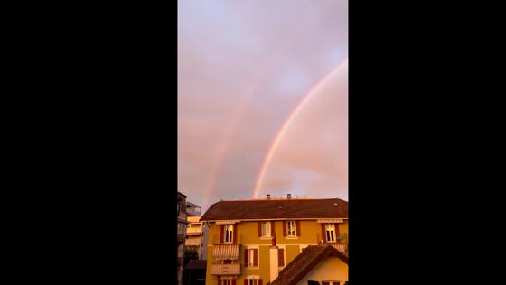 Double rainbow captured in Lausanne, Switzerland
