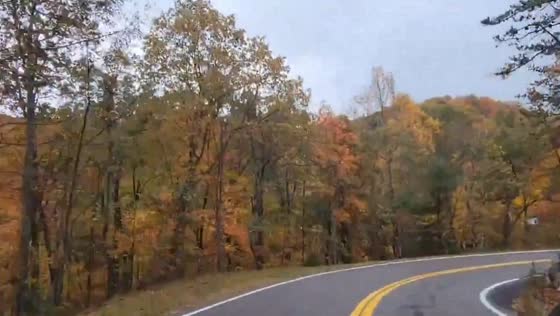 Breathtaking autumn drive on Highway 421 in Tennessee, USA