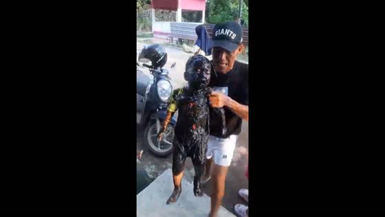 Child rescued from gutter in Indonesia