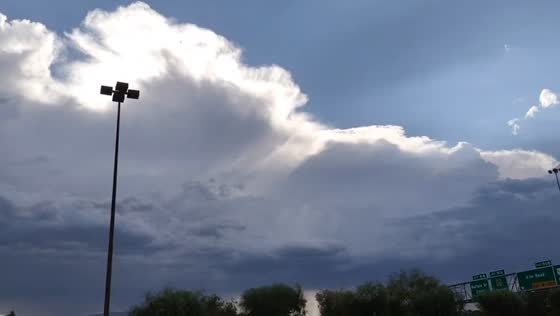 Gusty winds and dark clouds signal possible rain in Las Vegas, Nevada, USA