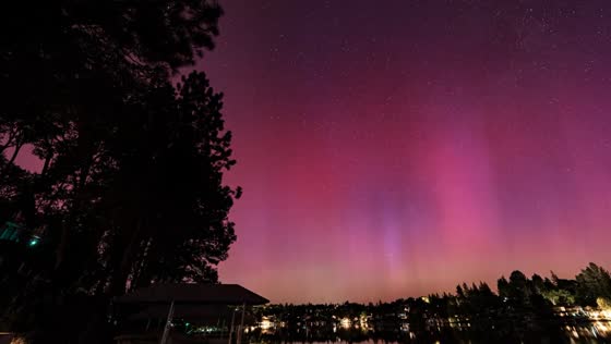 Spectacular aurora show in Northern California