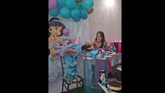 Sister pushes sibling's face into cake in Guadalajara, Mexico