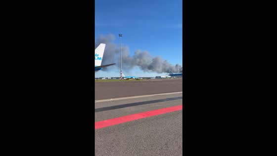 Massive warehouse fire near Schiphol Airport in Aalsmeerderweg, Netherlands