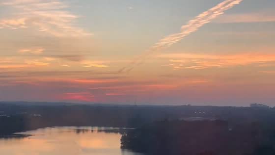 Colorful cirrus at daybreak: Cambridge, MA