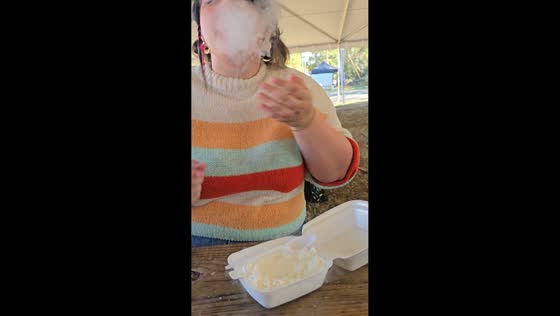 Nitrogen ice cream popping mishap at Renaissance festival in Louisiana, USA