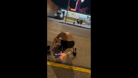 Man found warming himself on street fire in Whittier, CA