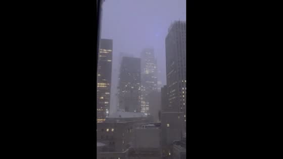 Thundersnow and blizzard during massive winter storm in New York, USA