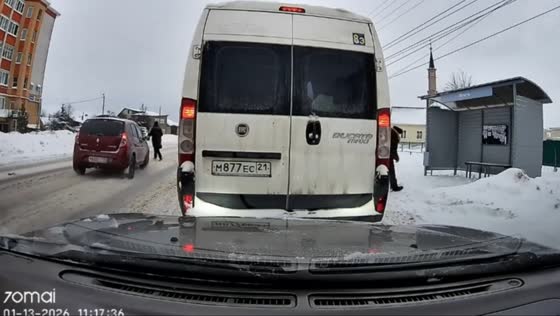 Pedestrian struck after running into traffic on Razdolnaya Street in Kanash, Russia