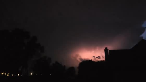 Dramatic lightning storm lights up the sky in Nebraska, USA