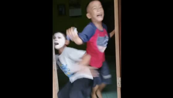 Scary mask prank gone wrong in Binaya, Indonesia