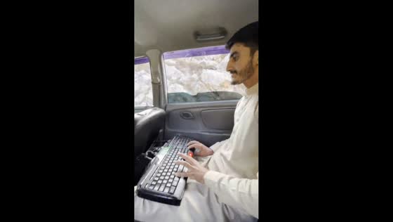 Car controlled by keyboard amazes in Abbottabad, Pakistan