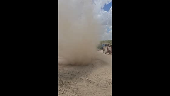 Dust devil sweeps through Barnhart, Missouri