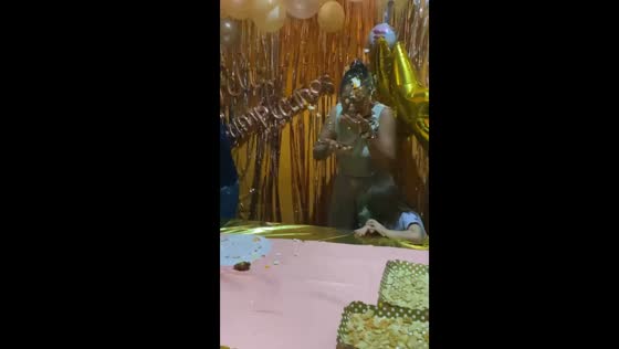 Caught on camera: birthday cake face smash in Santo Domingo