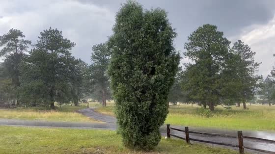 Thunderstorm with dark clouds over Evergreen, Colorado, USA