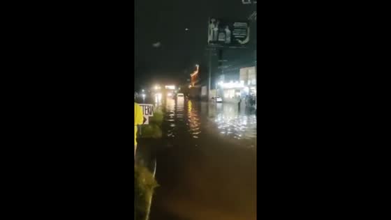 Cars submerged in floodwaters in Guadalajara, Mexico