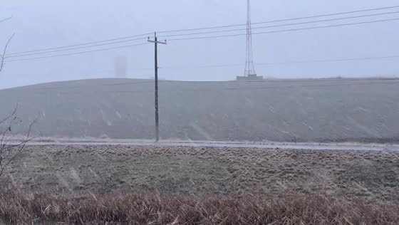 Snow showers return amid wintry weather system in Pullman, Washington , USA