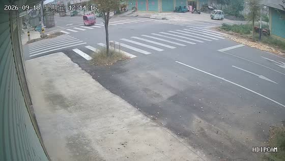 Cargo tricycle overturns while avoiding speeding car at intersection in Jiangsu, China
