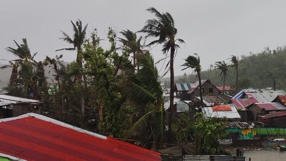 Strong winds and rain hit Caramoran, Catanduanes, Philippines