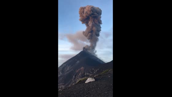 Mount Fuego erupts: climber captures explosive moment