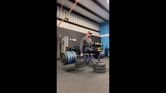 Para-athlete performs 455 lb seated deadlift at Redefined Fitness in Houston, Texas, USA