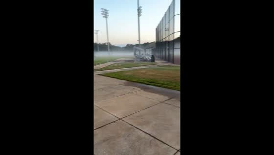 Dense fog blankets Tuscaloosa, Alabama, USA