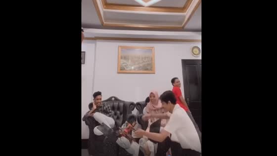 Unexpected Eid mishap: table breaks during content shoot!
