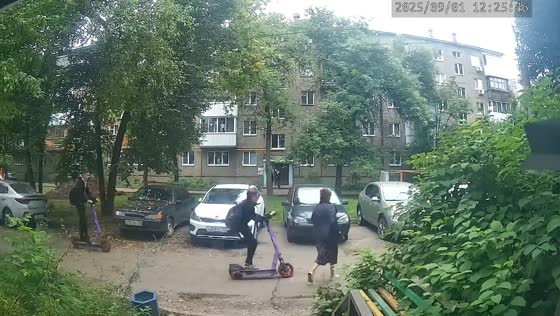 Schoolboy on electric scooter crashes into woman in Ufa, Russia