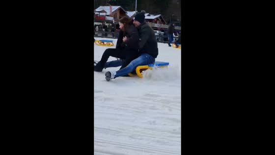 Man accidentally hits woman while sledding in Gura Humorului, Romania