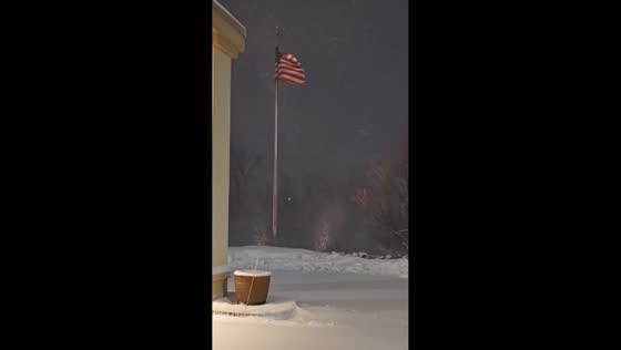 Intense snowfall blankets Marlborough neighborhood in Massachusetts, USA