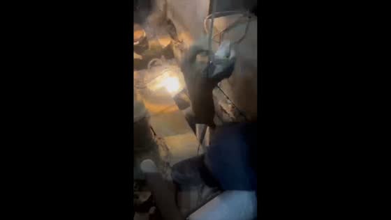 Rescuers save cat from ventilation shaft in Moscow, Russia