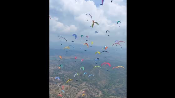  Paragliders take to the skies in Bir, Himachal Pradesh