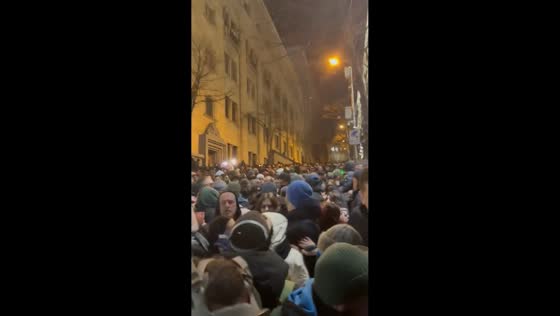 Large crowd gathers for intense protest in Tbilisi, Georgia