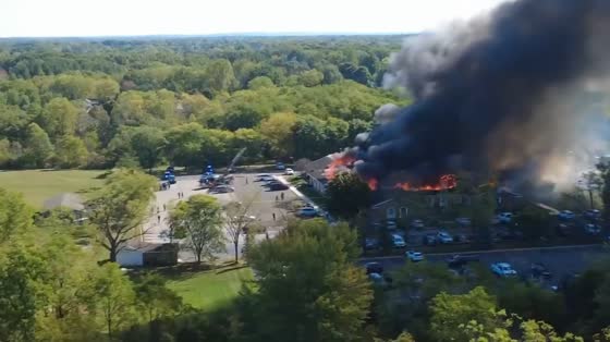 Massive fire erupts at church in Grand Blanc, Michigan, USA