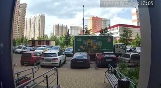 Brick thrown from 25th floor narrowly misses man in Krasnogorsk, Russia