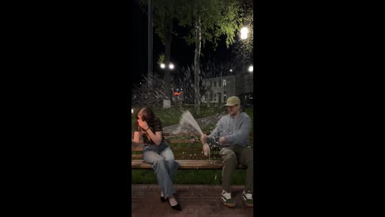 Sparkling wine celebration turns messy during anniversary video in Bobruisk, Belarus
