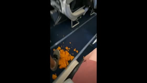 Inflated bag of Doritos suddenly deflates before spilling everywhere
