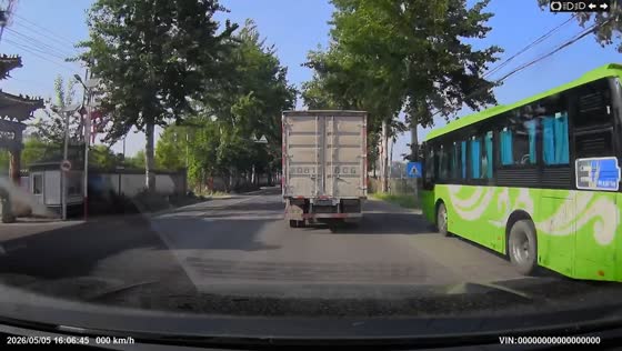 Car crashes while overtaking truck in Beijing, China