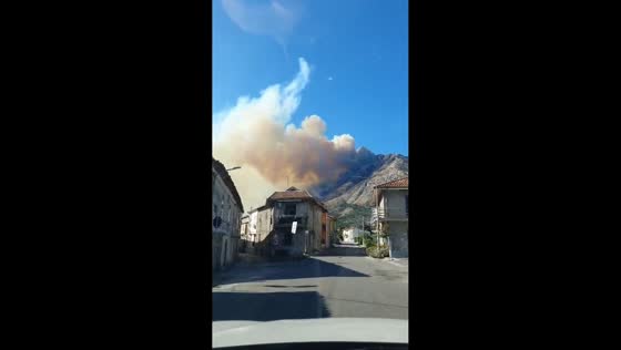 Wildfire spreads across Mount Taburno as flames engulf slopes above Valle Caudina, Italy